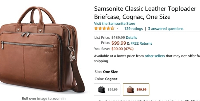 samsonite classic leather toploader